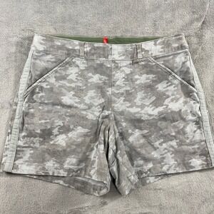 SPANX Shorts Women's XL Camo Print High Waisted Stretch Twill Stone‎ Wash Summer